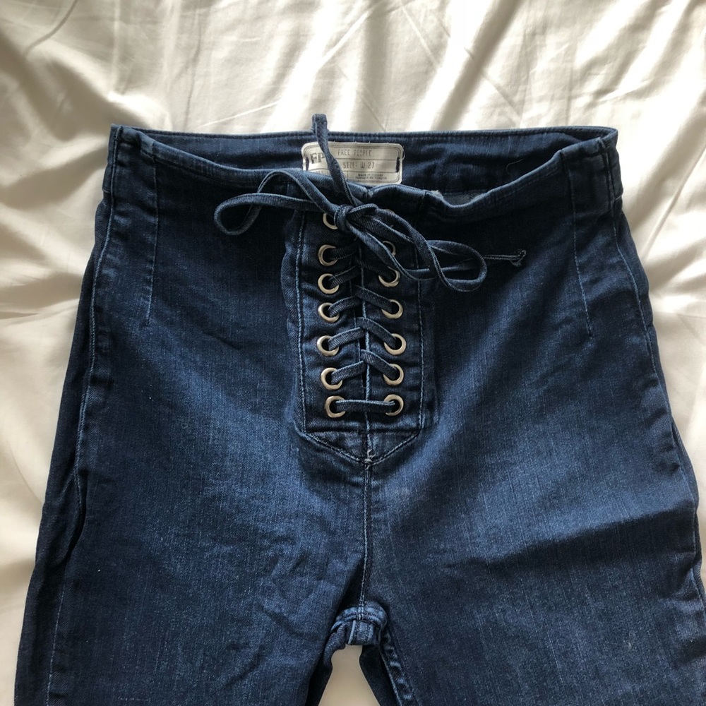 Free People Lace Up Jeans